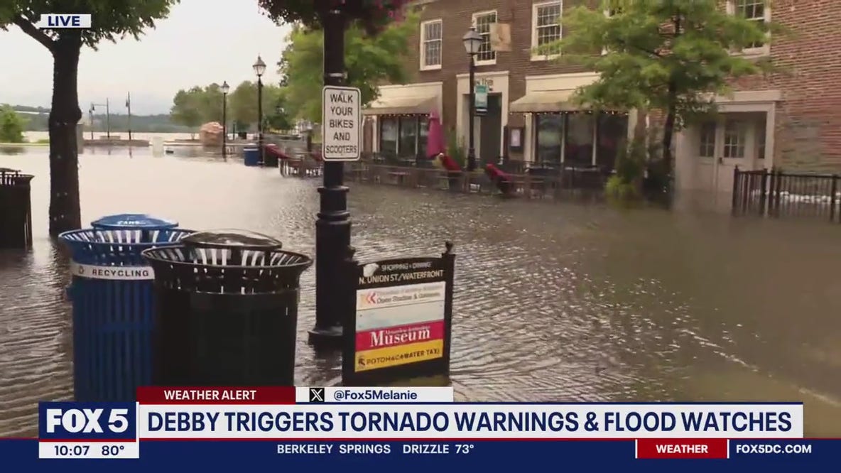 Old Town Alexandria flooded after Debby’s remnants move through